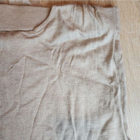 Tan Knit Skirt Slit Michael Kors Minimalist - Picture 2 of 3